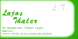 lajos thaler business card